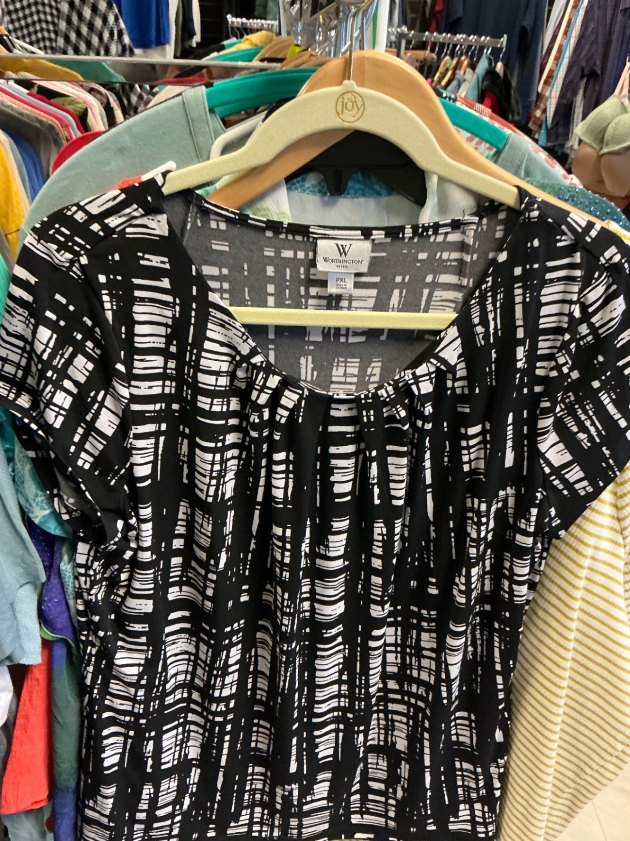 Worthington Blouse PXL Black and White