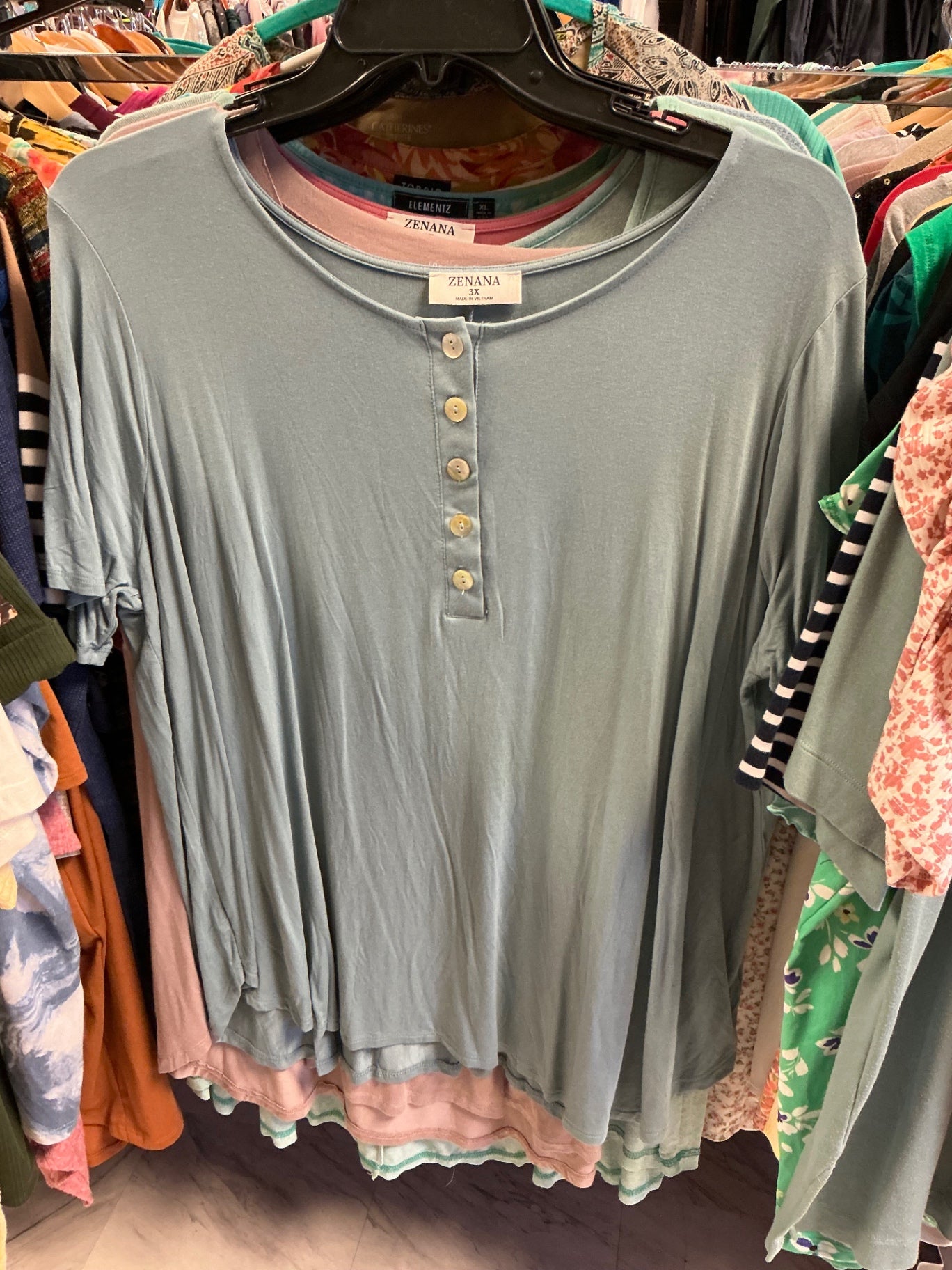 Zenana Top 3X Light Blue NWOT