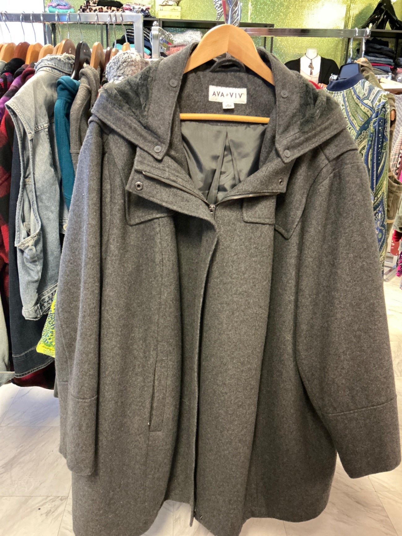Ava & Viv Coat 4X Gray