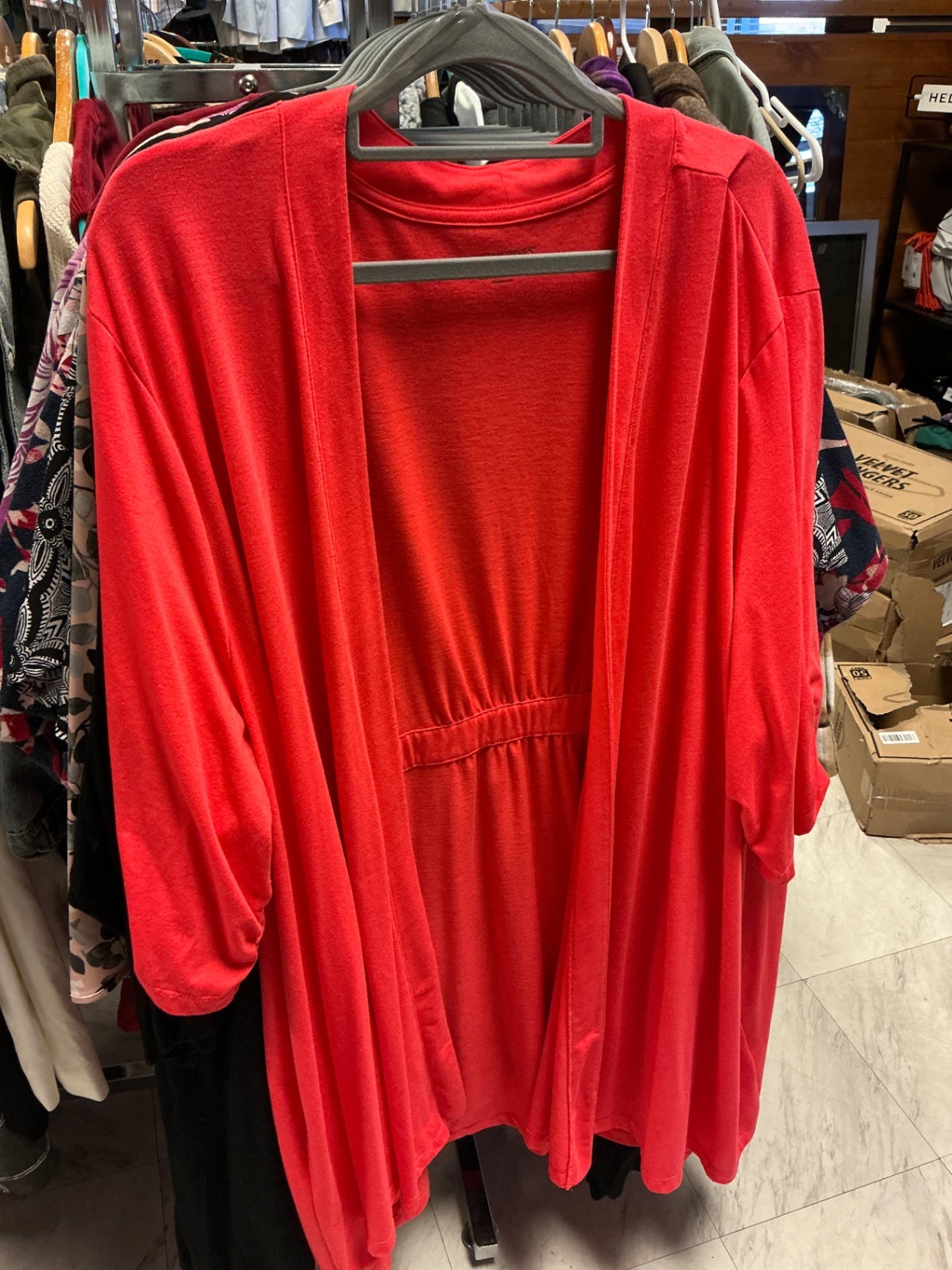 Catherine’s Cardigan 5X Coral