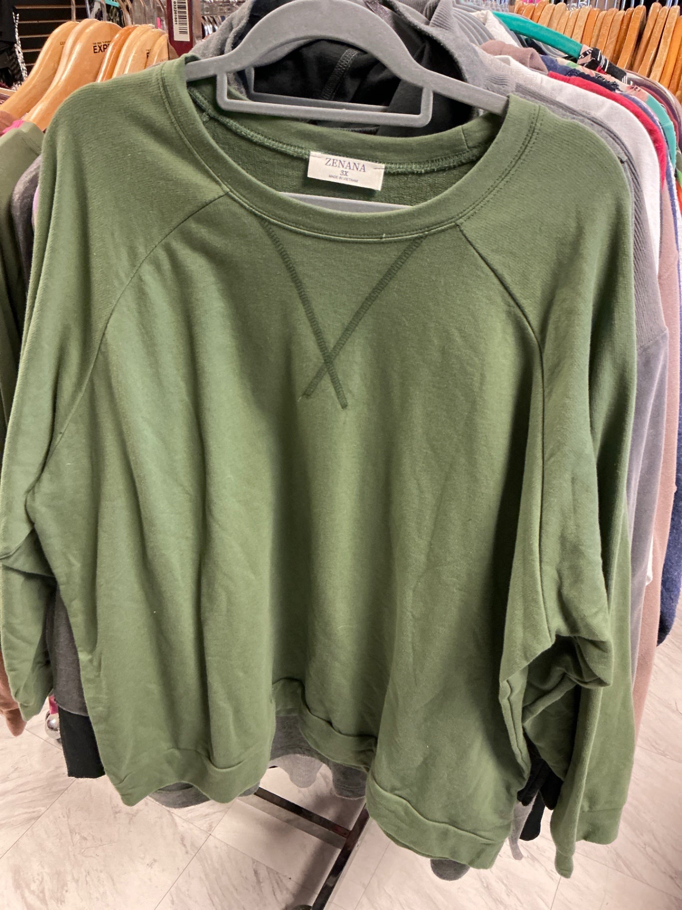 Zenana Sweatshirt 3X Green