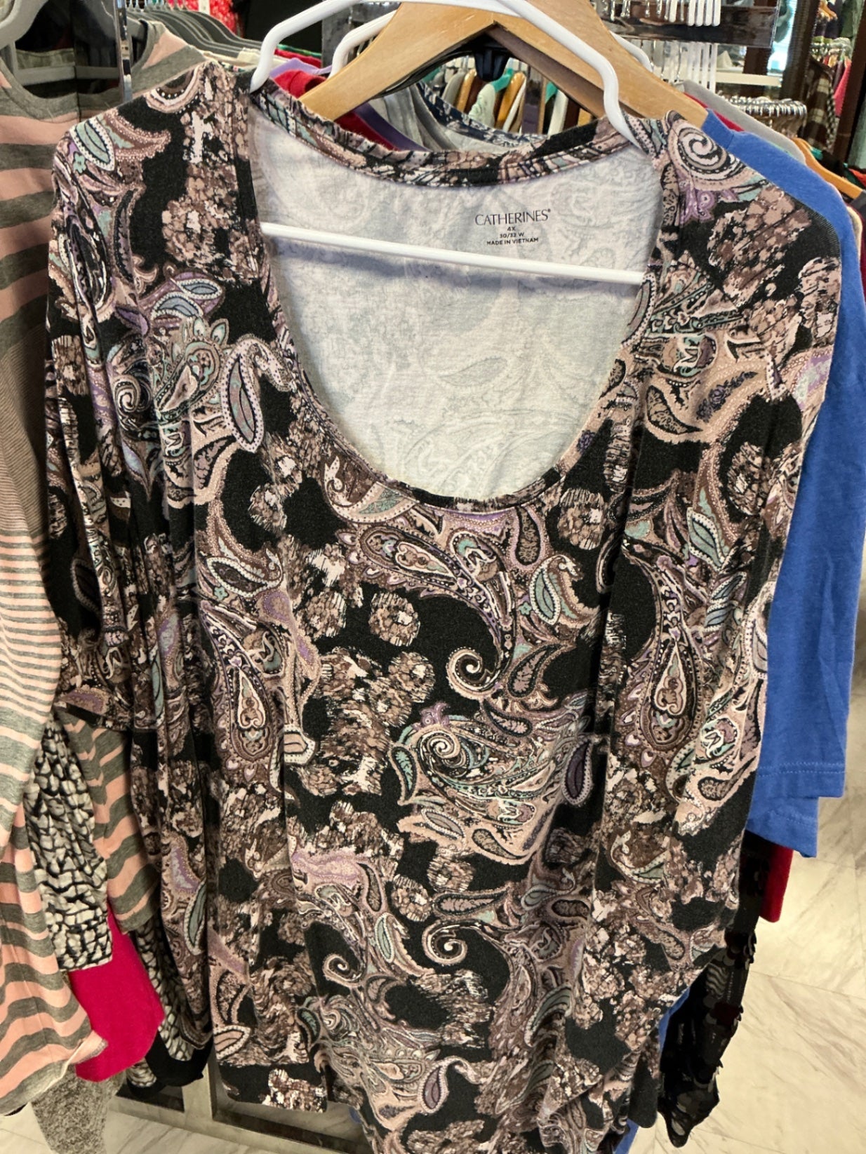 Catherines T-Shirt 4X Multicolor with Black Base