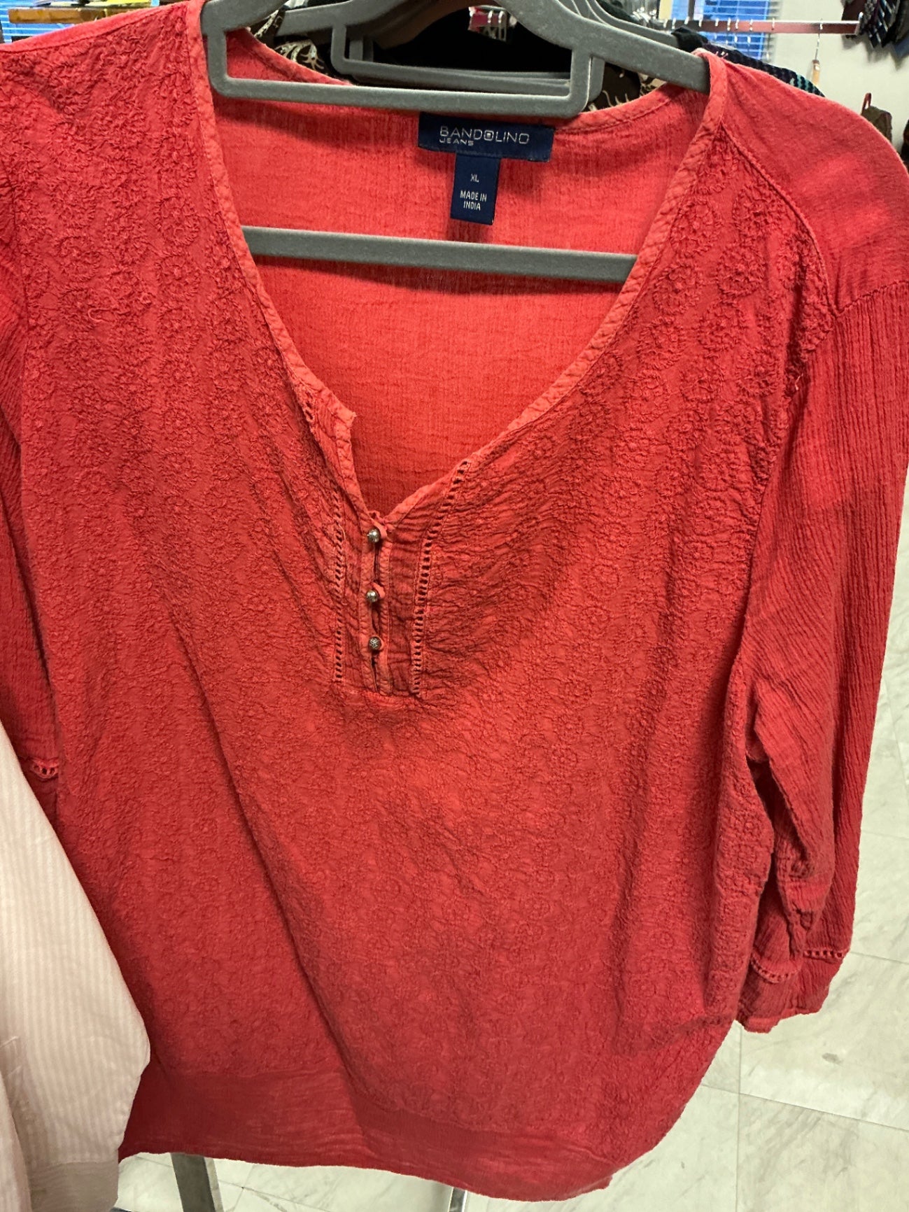 Bandolino Jeans Blouse XL Brick Red