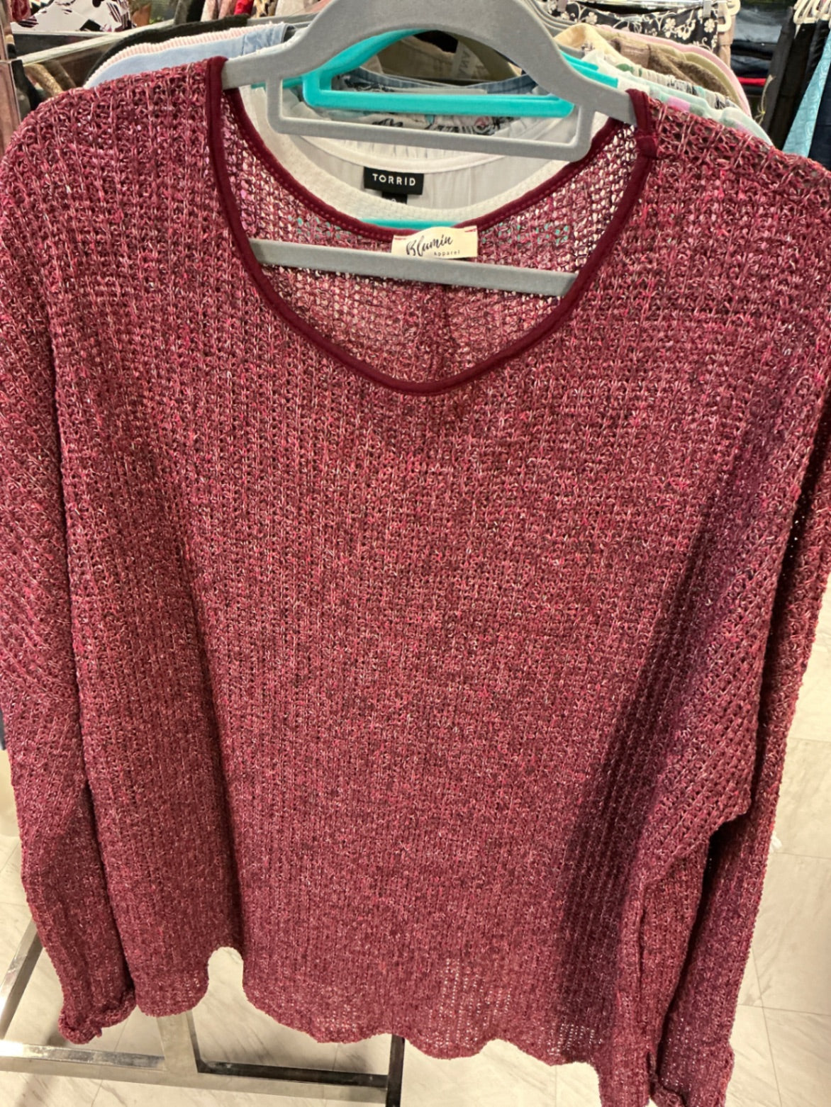 Blumin Apparel Sweater 3X Maroon