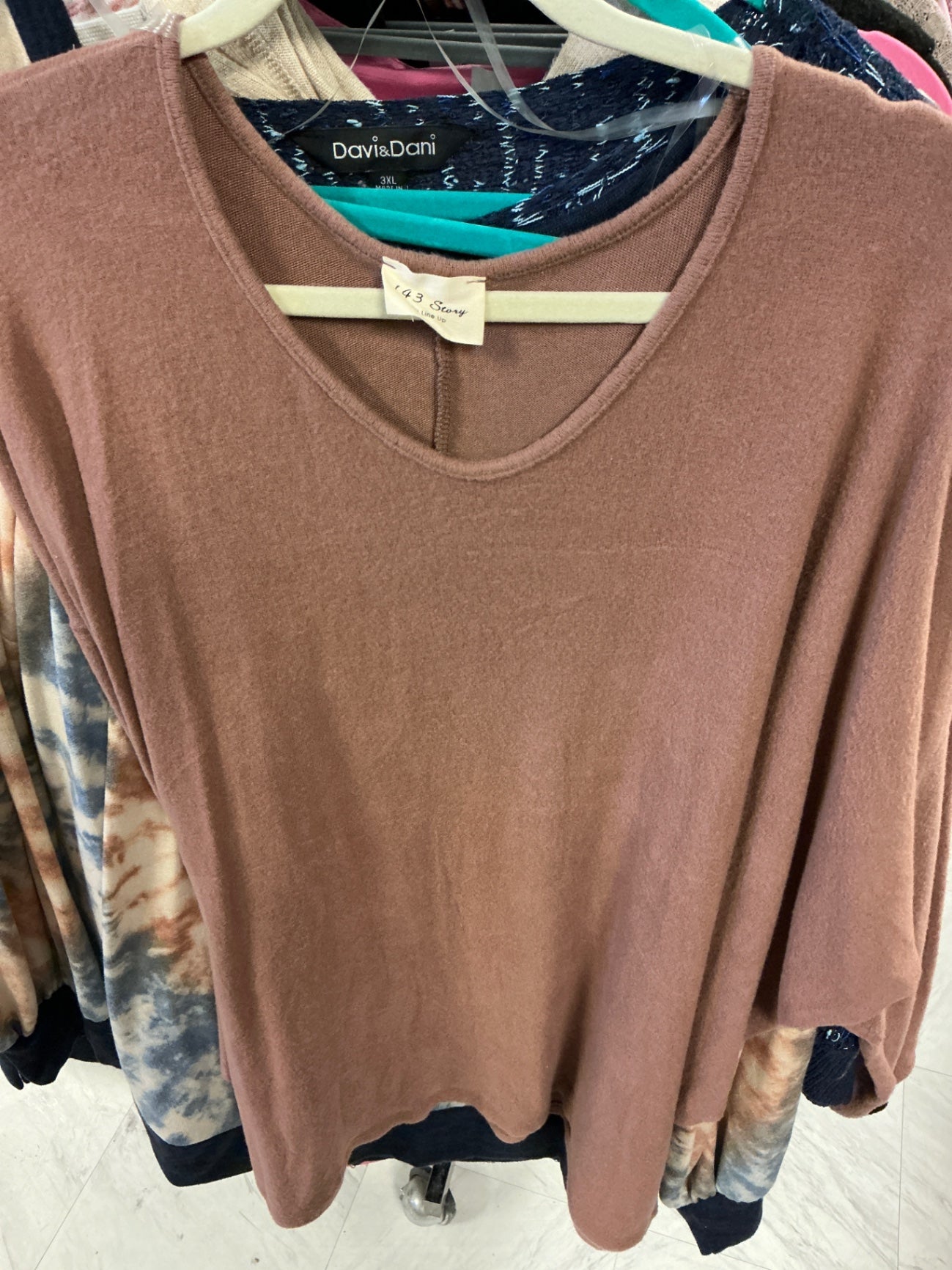 143 Story by Line Up Sweater 3X Brown