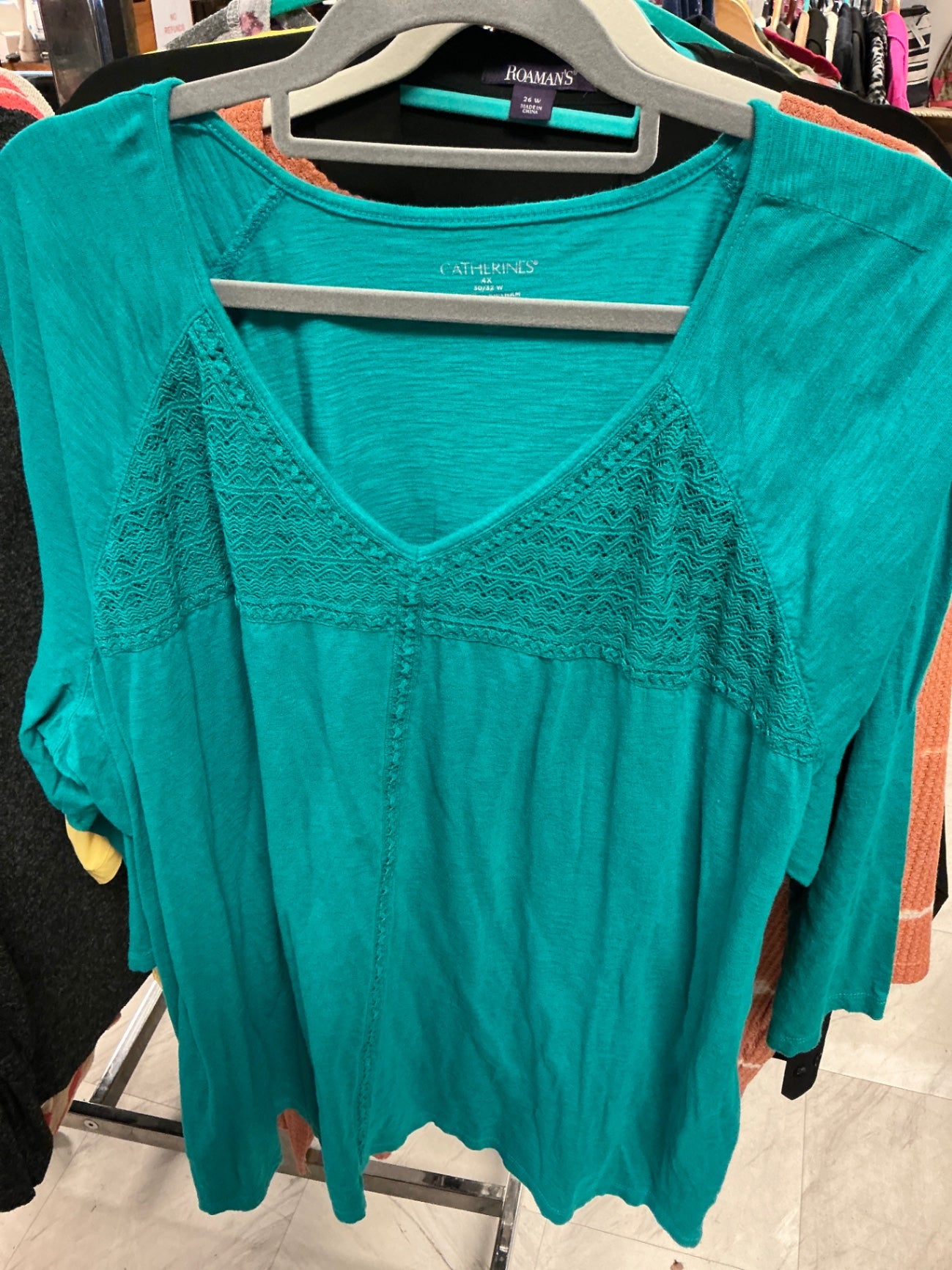 Catherines Blouse 4X Teal