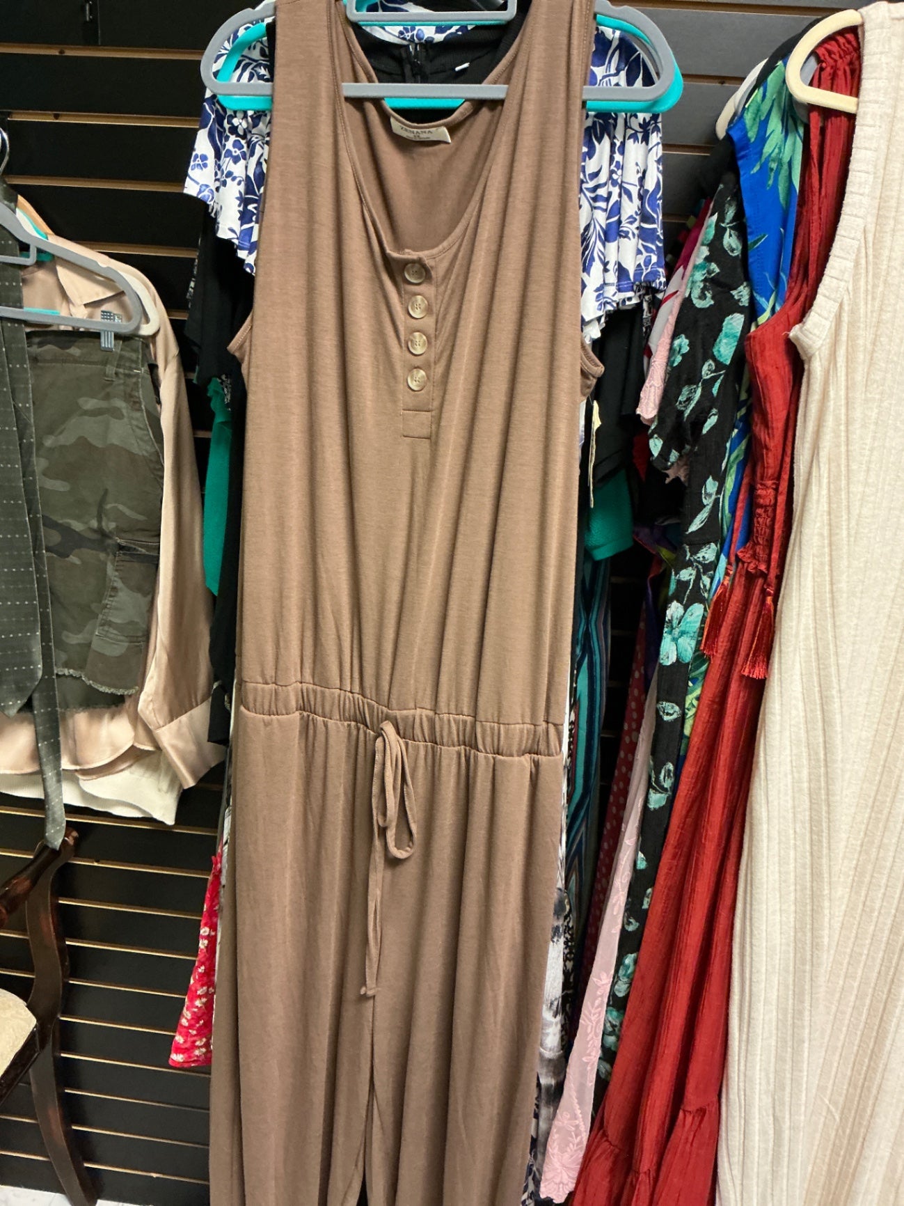 Zenana Jumpsuit 3X Brown NWOT