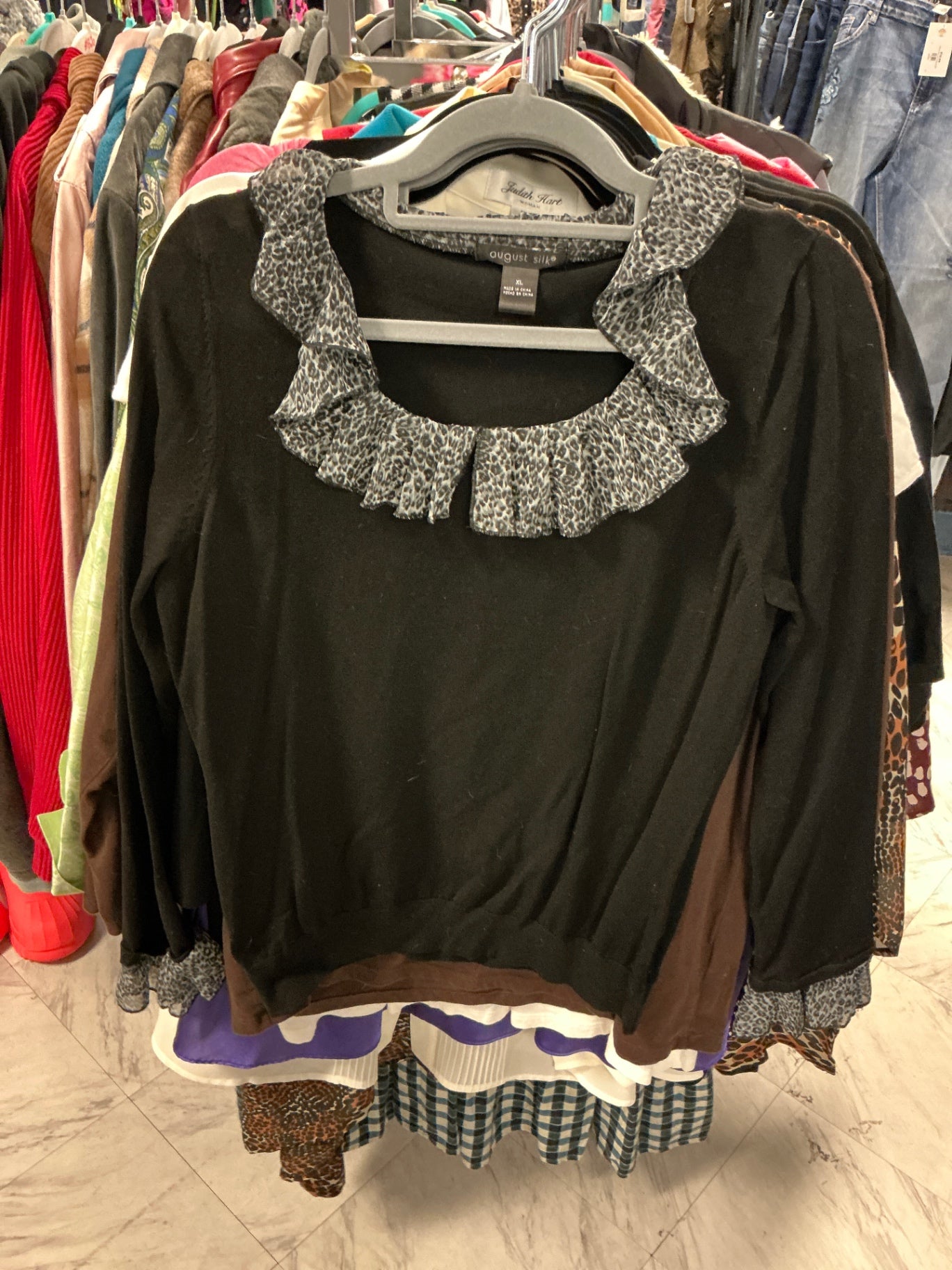 August Silk Sweater XL Black