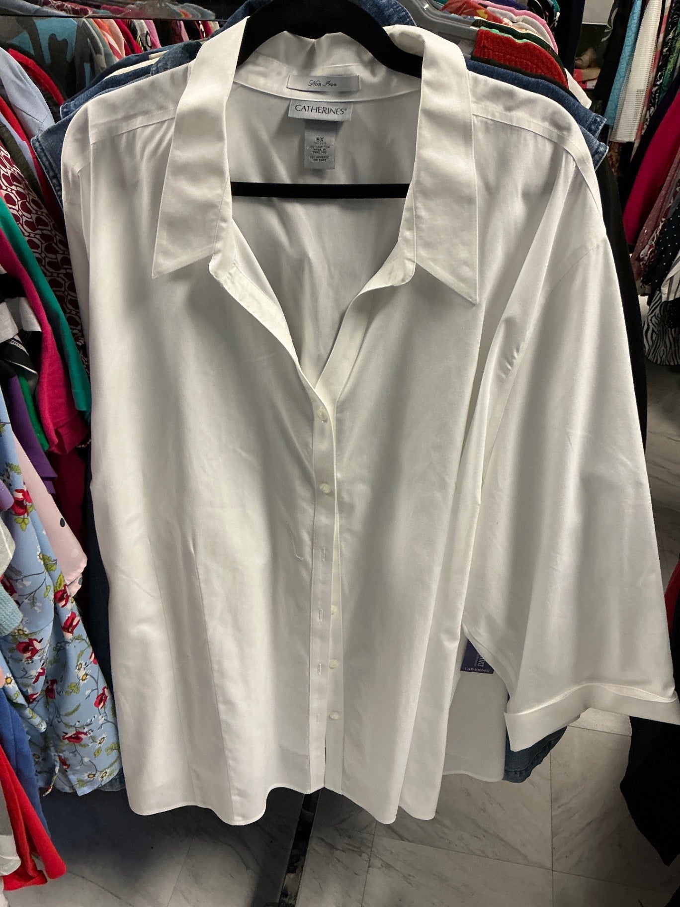 CATHERINES Shirt - White - 5X NWT