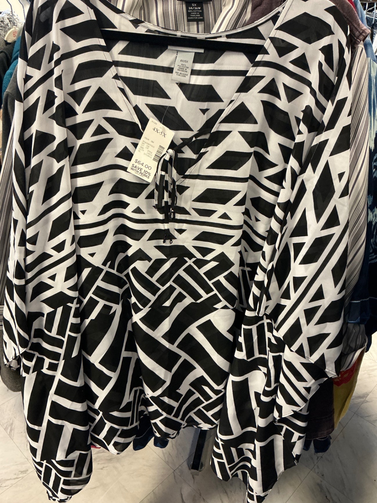 Catherine’s Blouse - Black and White - 4X-5X NWT