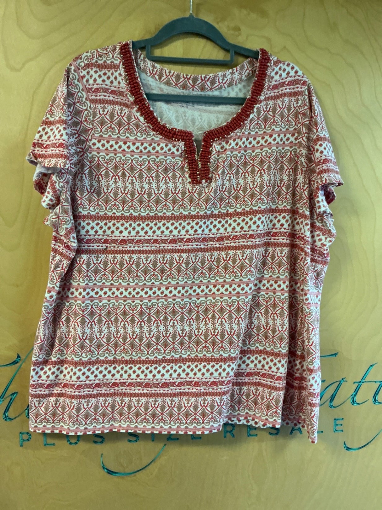 Charter Club Blouse - Coral and white - 3X