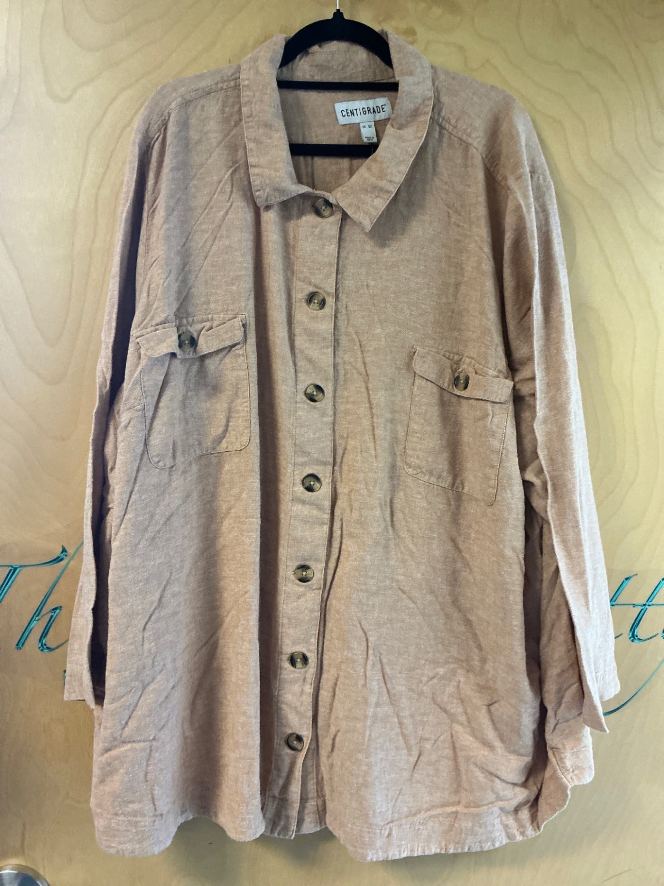 Centigrade Button-Up Shirt - Beige - 5X NWOT