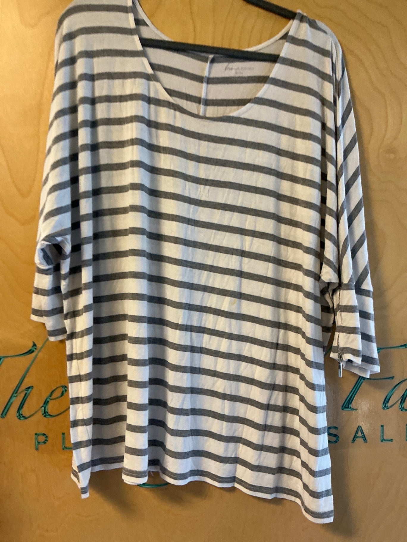Lane Bryant Blouse - White and Gray - 22/24