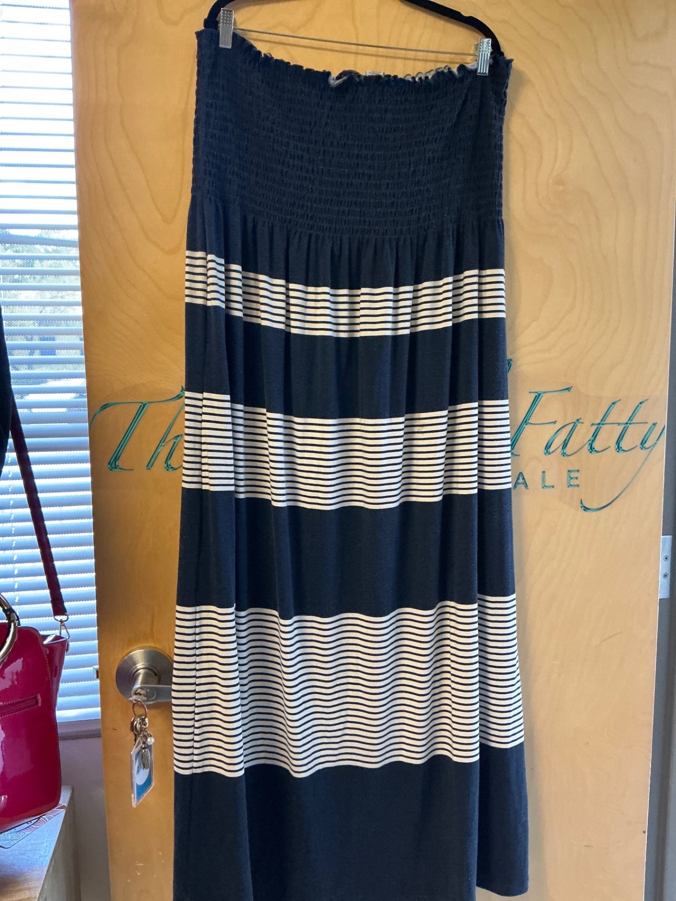 Jamie Nicole Dress - Navy and white - 3X