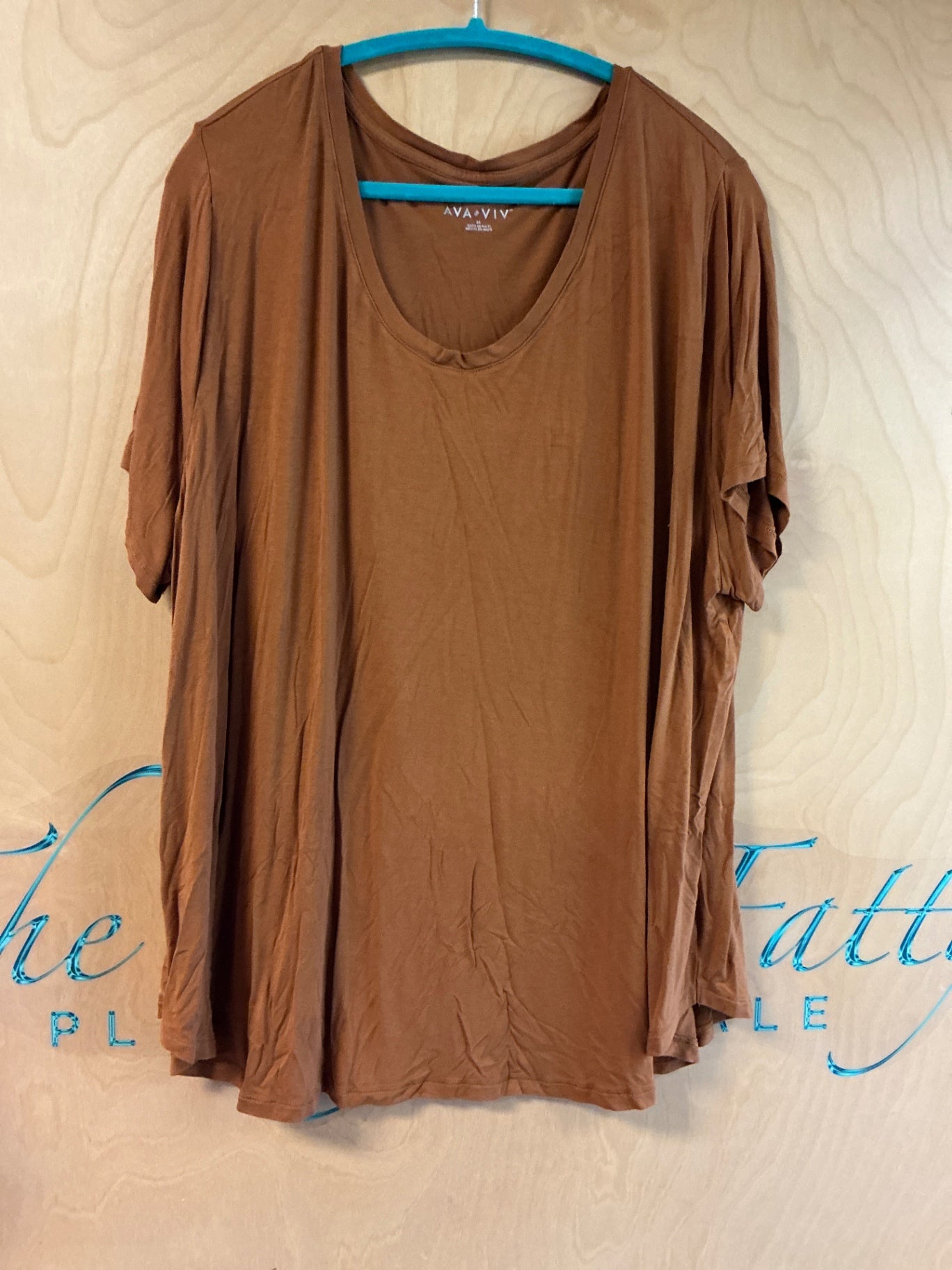 AVA VIV T-Shirt - Brown - 3X