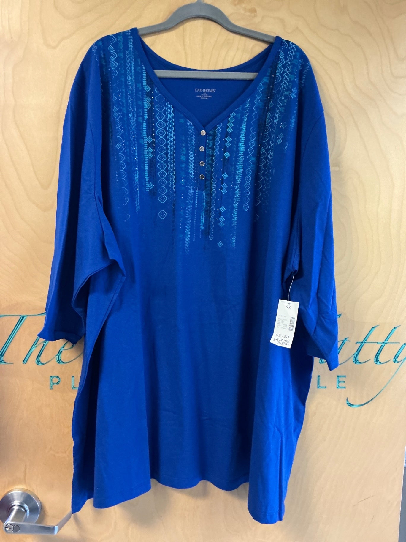 Catherines Embellished T-Shirt - Blue - 34/36