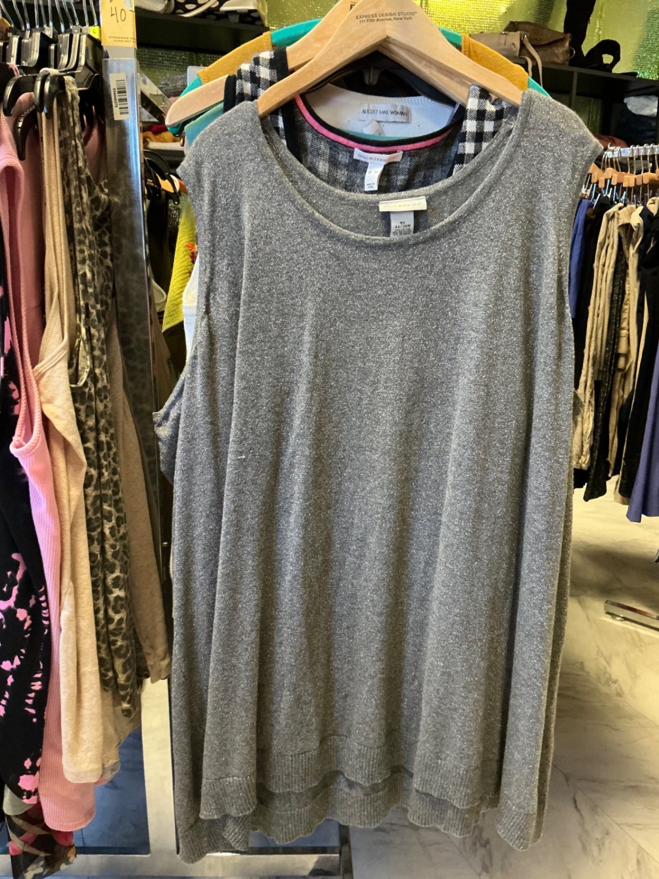 Catherine’s Sweater Vest 5X Gray/Silver