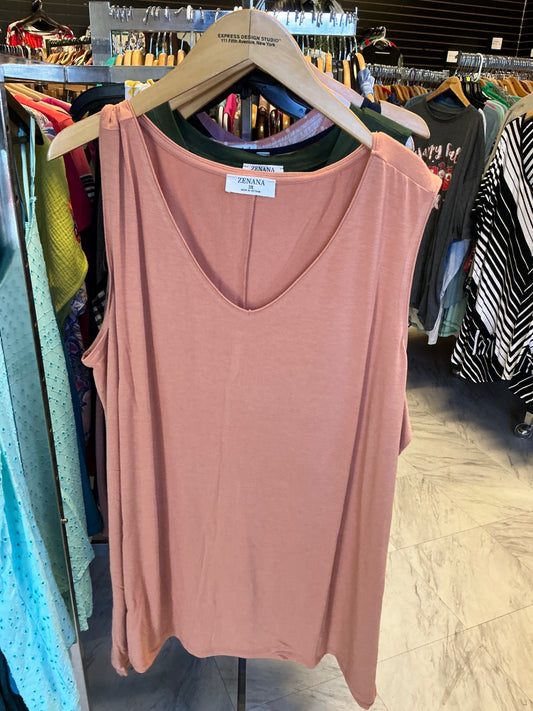 Zenana Sleeveless Top 3X Dusty Rose NWOT