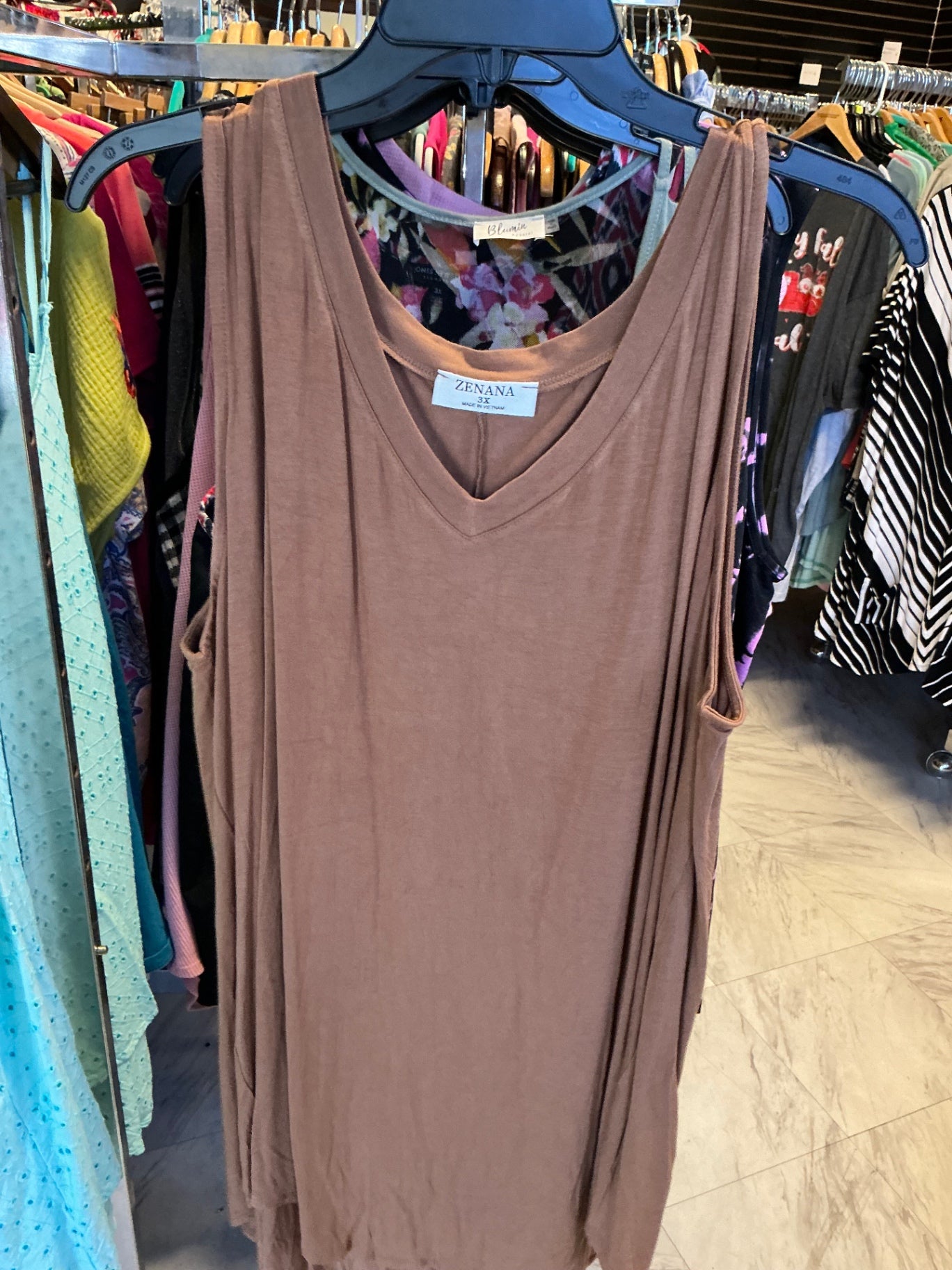 Zenana Tank Top 3X Brown NWOT