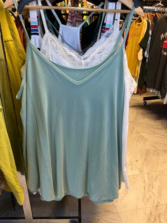 Zenana Tank Top 3X Aqua NWOT