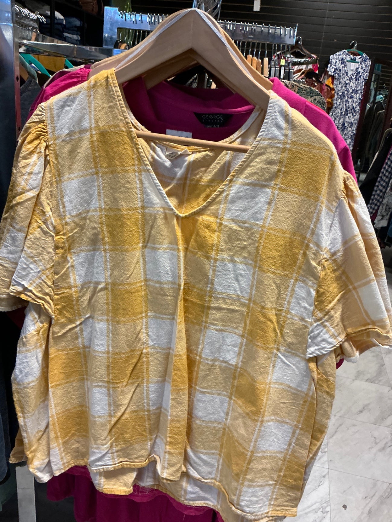 Ana Blouse 5X Yellow and White