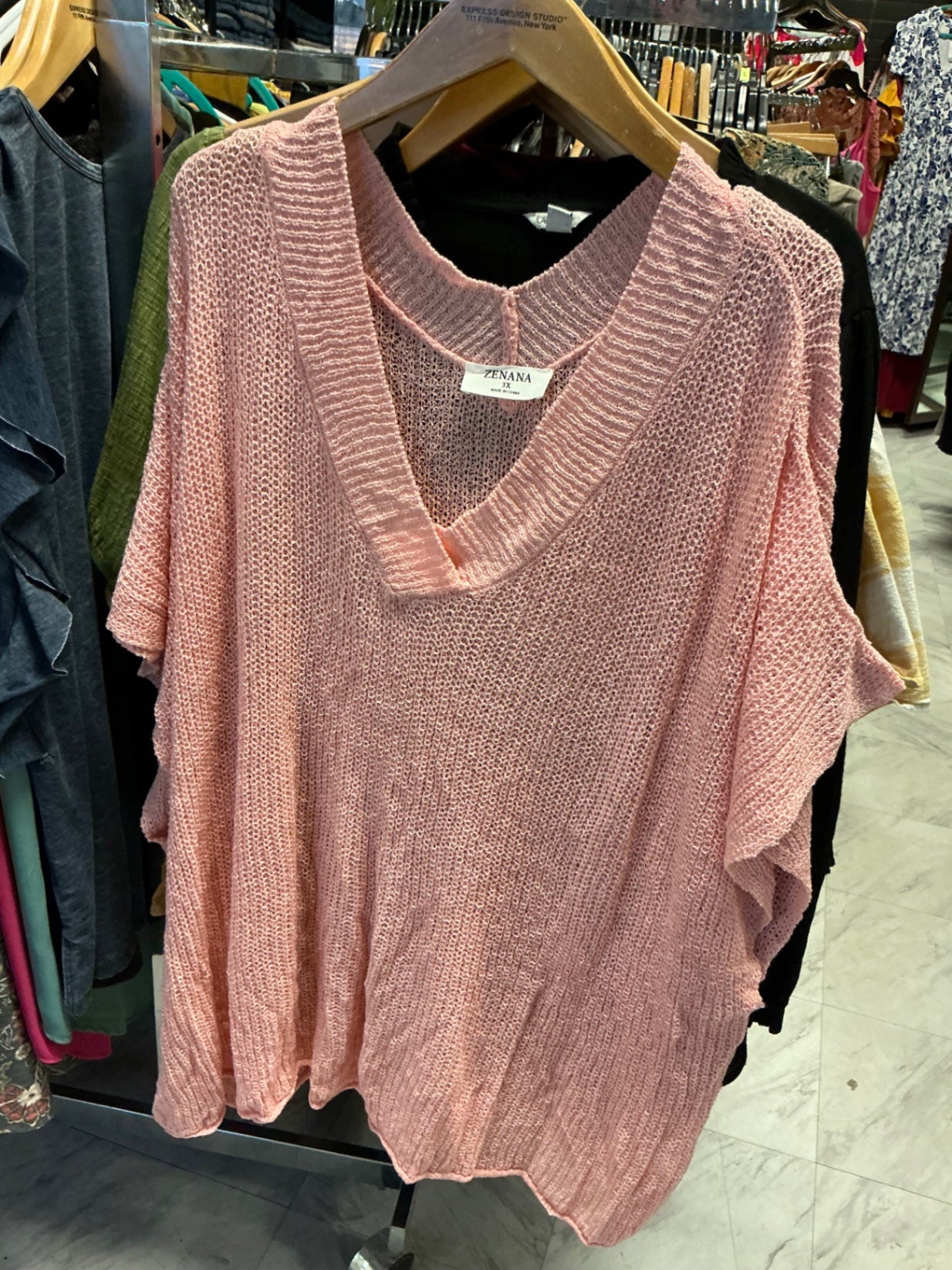 Zenana Knit Sweater 3X Pink NWOT