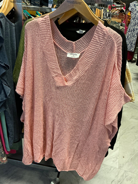 Zenana Knit Sweater 3X Pink NWOT