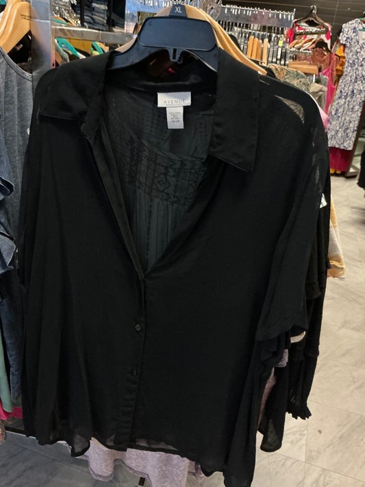 Avenue Blouse 26/28 Black Sheer