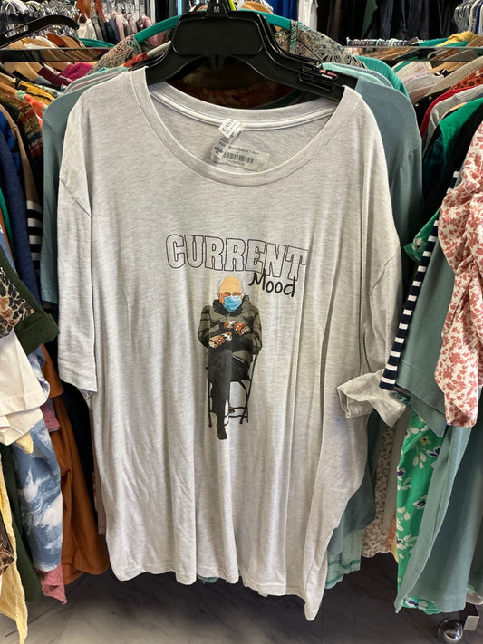 Canvas Screen Print T-Shirt 4XL Gray