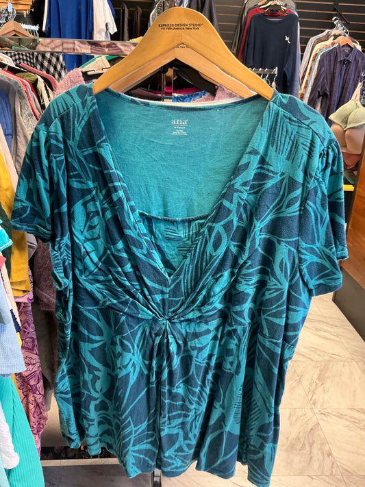 a.n.a Blouse 3X Teal