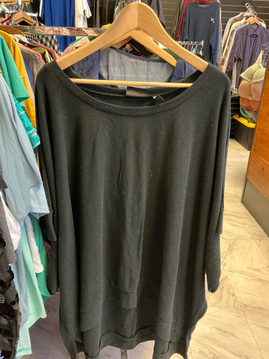 Attitudes by Renee Tunic Top 4X Black