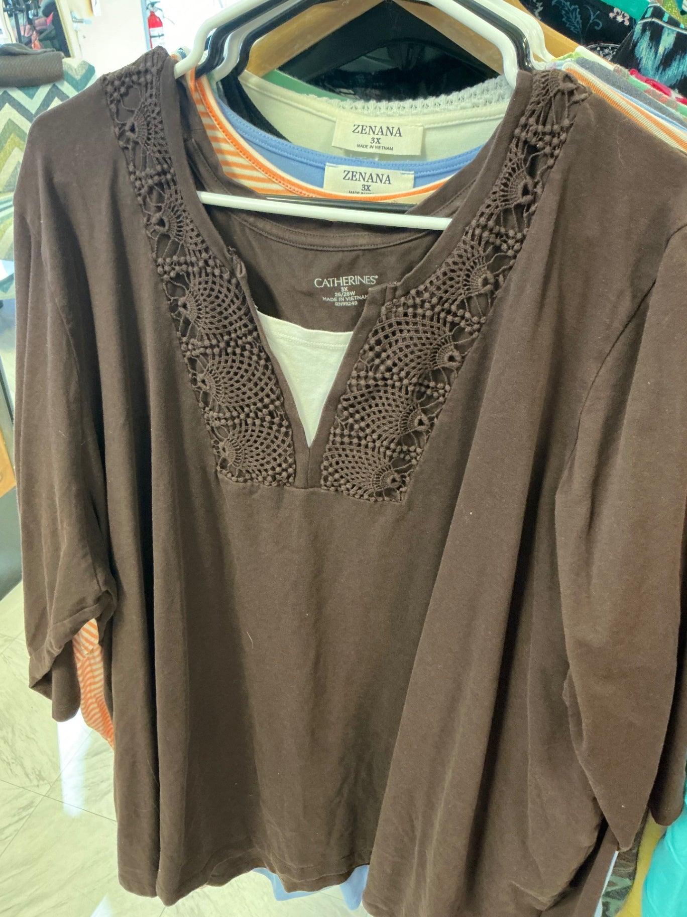 Catherines Top 3X Brown