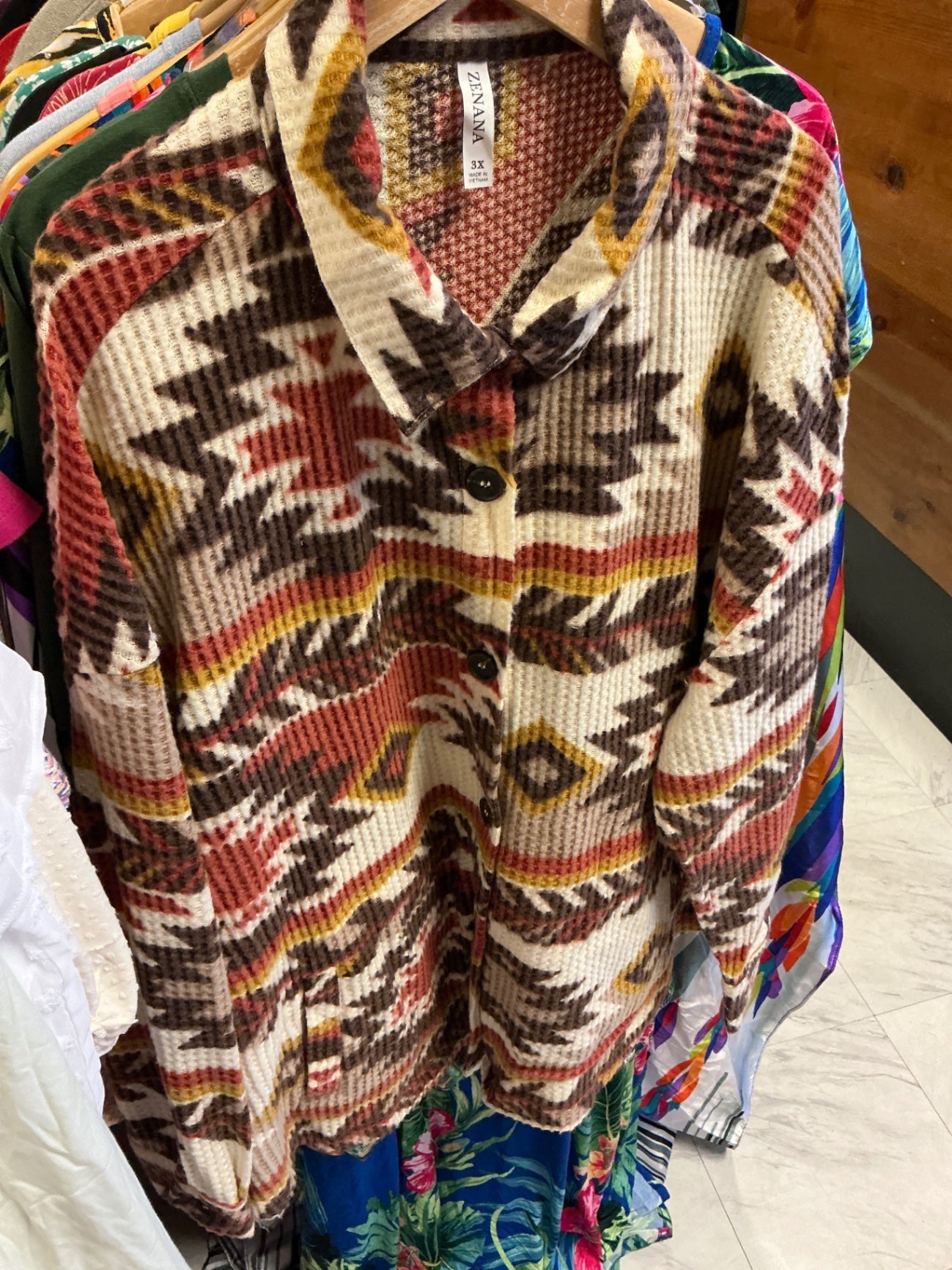 Zenana Shacket 3X Multicolor NWOT