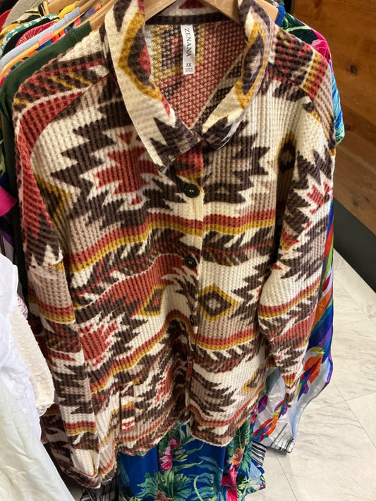 Zenana Shacket 3X Multicolor NWOT