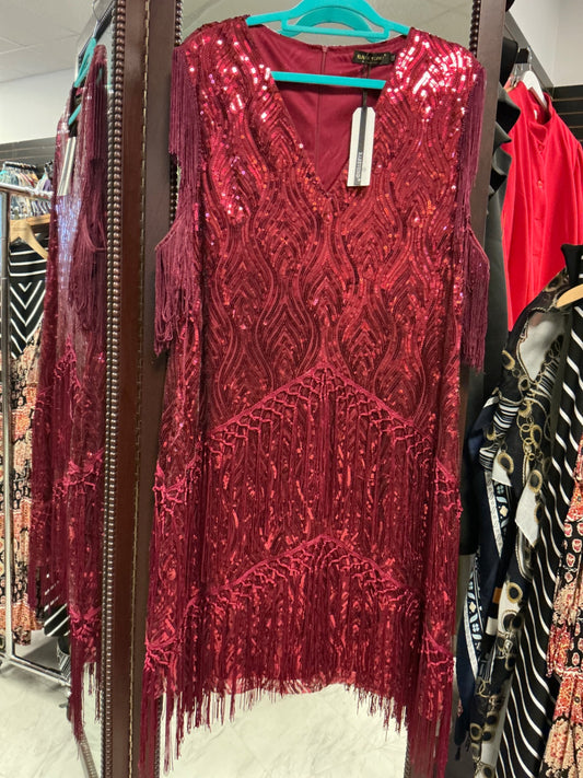 Babeyond Flapper Dress 5XL Burgundy NWT