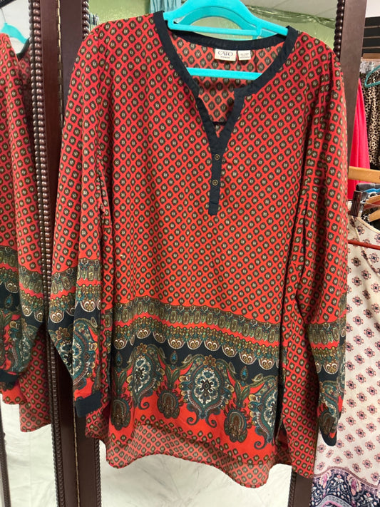 Cato Blouse 26/28 Red and Black