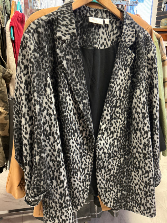 Belle Kim Gravel Blazer 3X Black and Gray