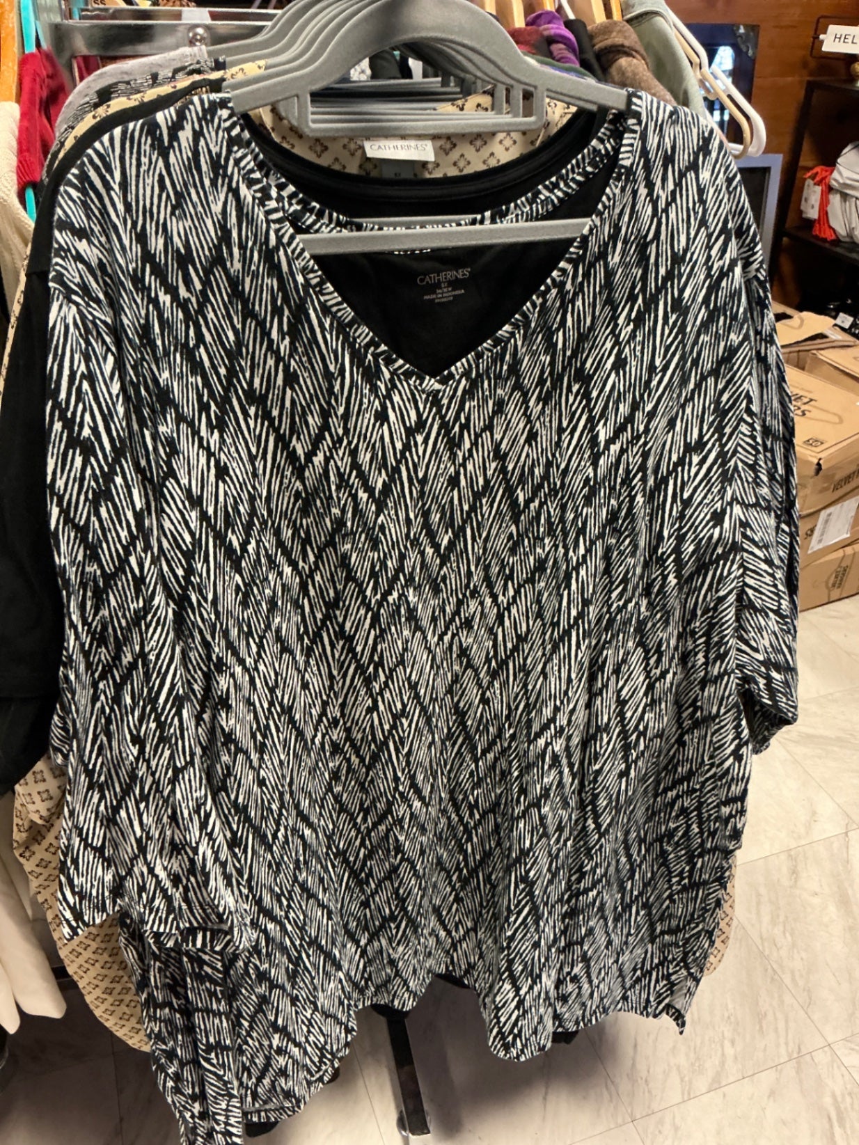 Catherines Blouse 5X Black and White