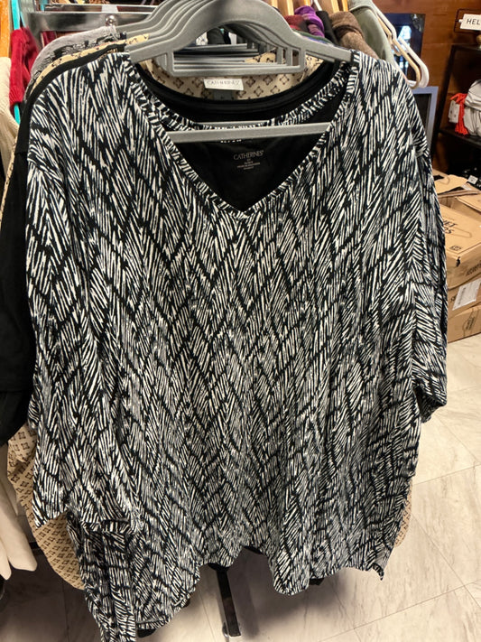 Catherines Blouse 5X Black and White