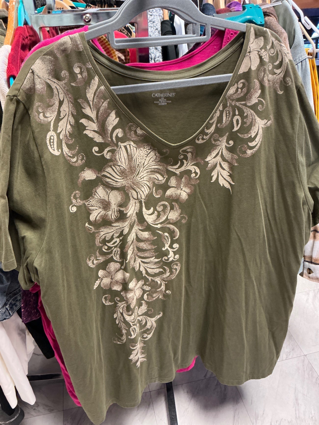Catherines T-Shirt 5X Olive Green