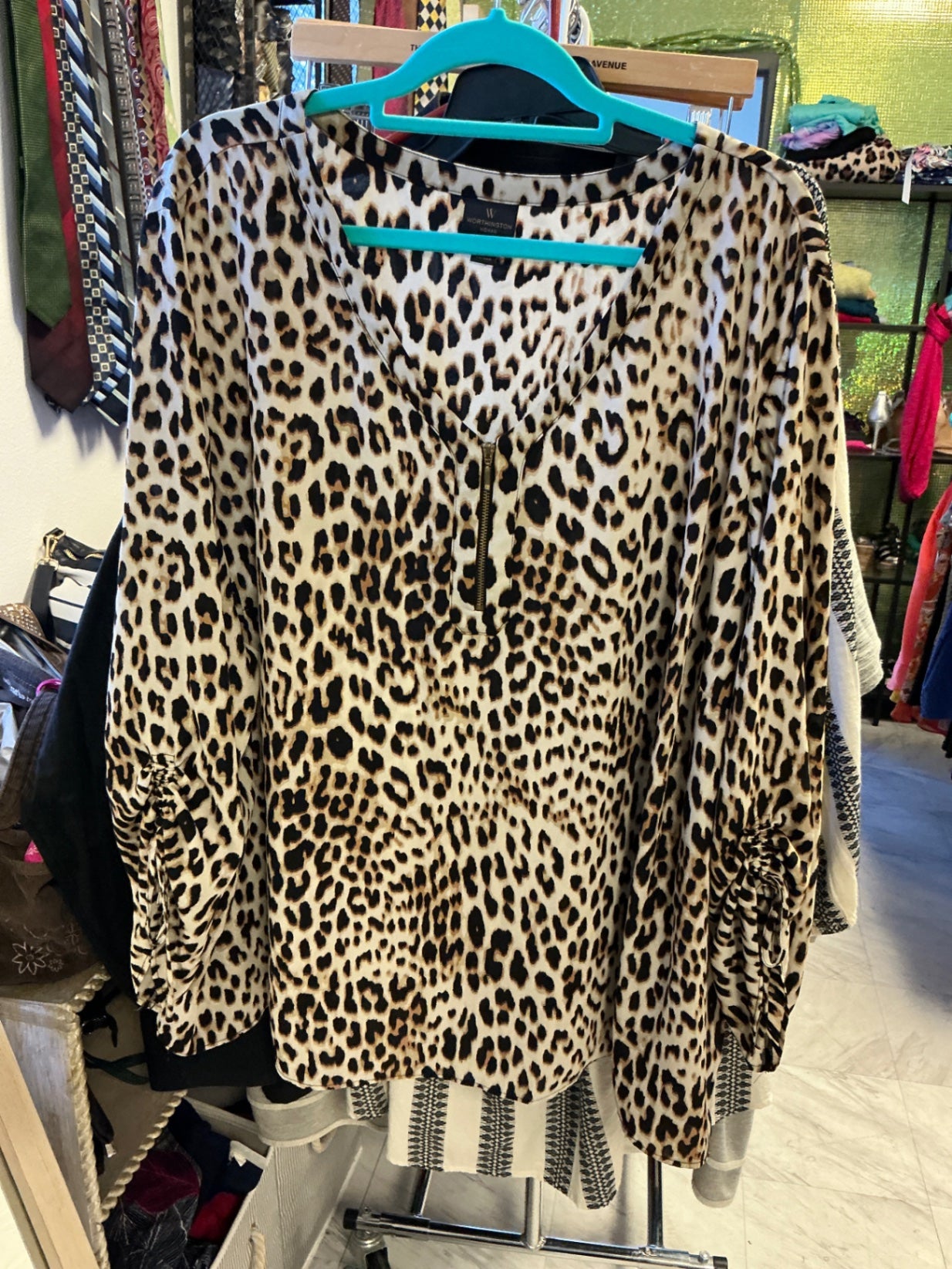 Worthington Woman Blouse 5X Leopard print