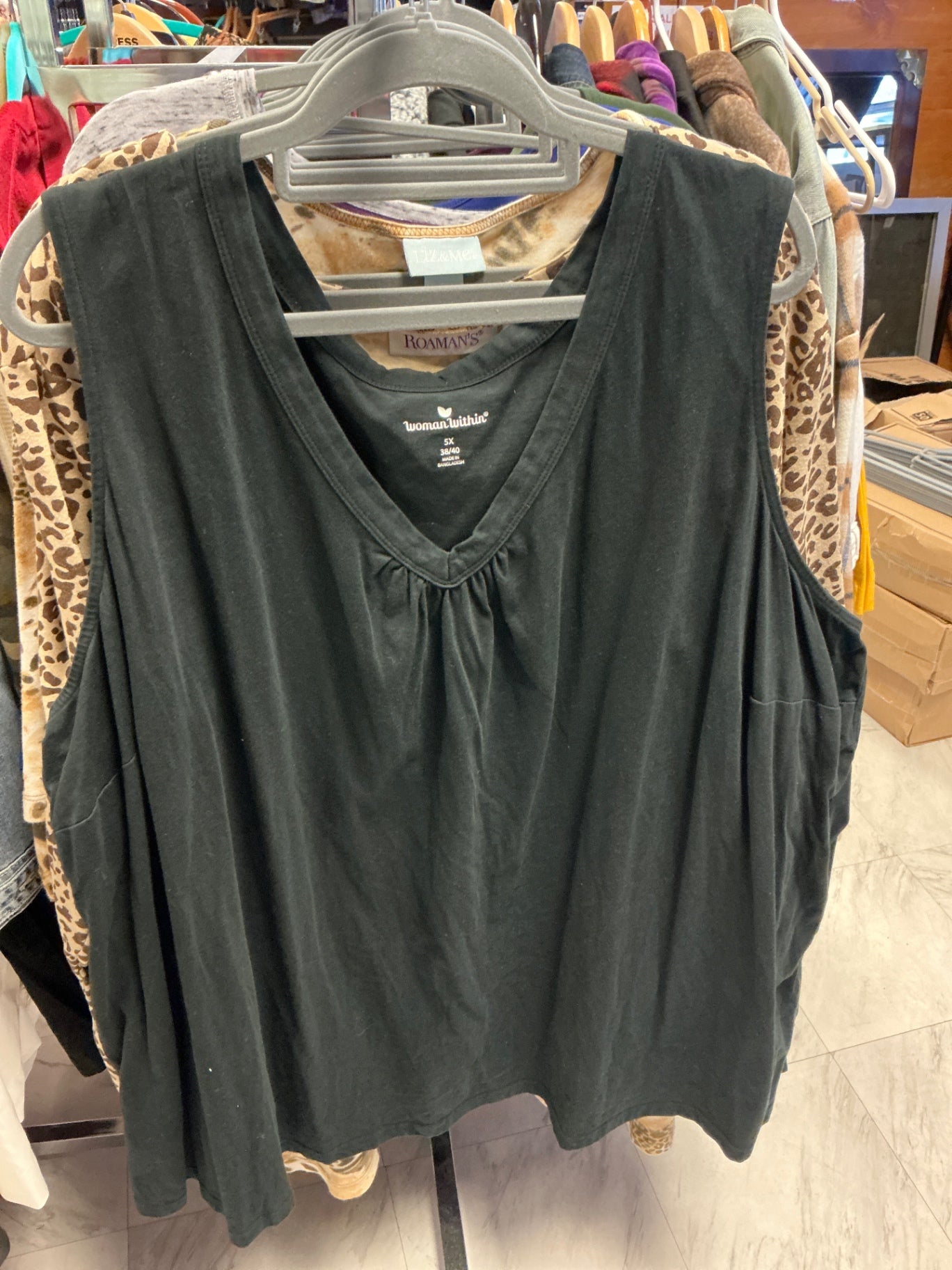 Woman Within Tank Top 5X Black