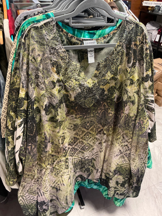 Catherines Tunic 5X Green and Black