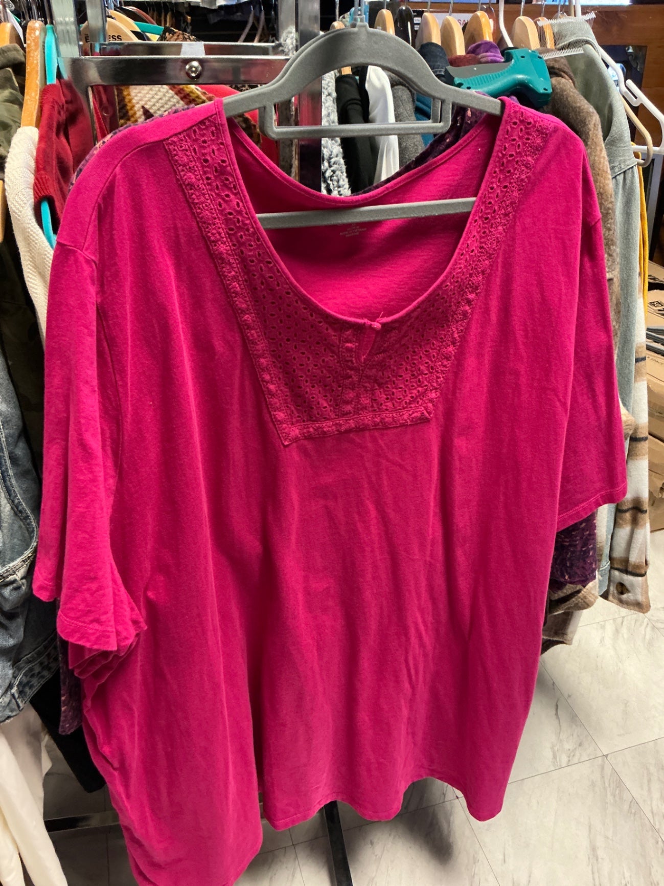 Catherine’s Blouse 5X Magenta