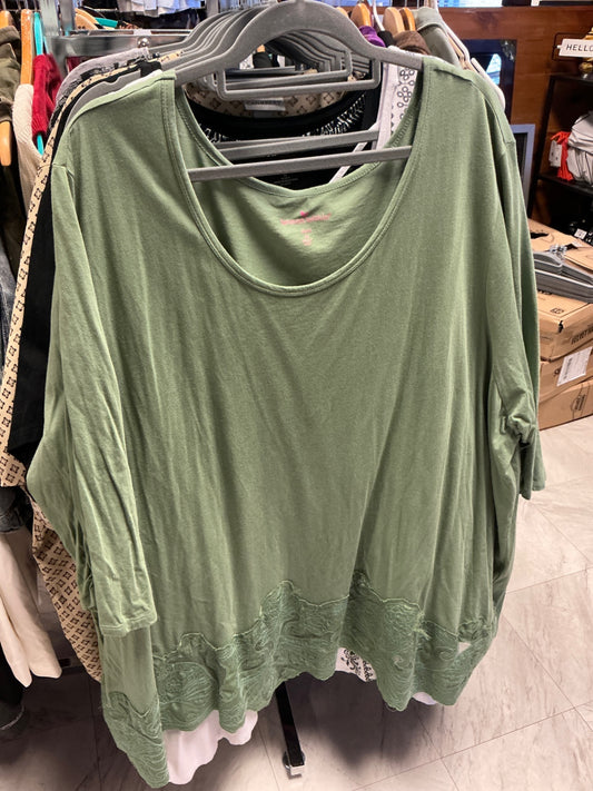 Woman Within Long-Sleeve Tunic 5X Green