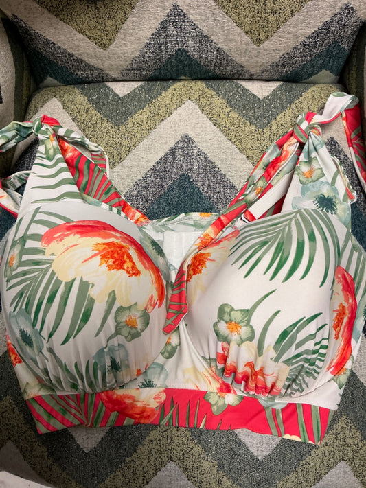 Cacique Bikini Top 38H Multi-color with floral print