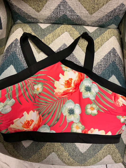 Cacique Bikini Top 18 Coral w/ Floral Print