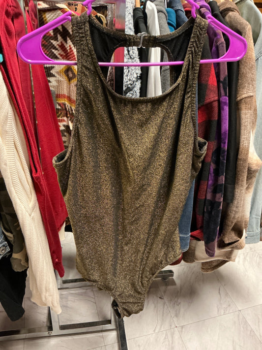 Beach Cabana Swimsuit One Pc 1X Gold