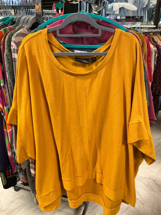 Attitudes by Renee Oversized Top 4X Mustard Yellow
