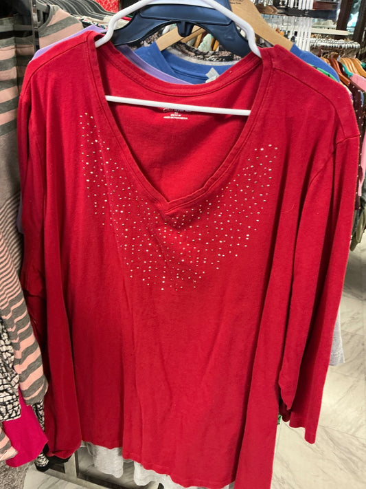 Catherine’s Long Sleeve Top 4X Red